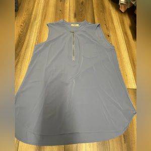 Timeson Women's Casual V Neck Sleeveless Tunics Blouses Chiffon Zipper Tank Tops